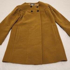 Jcrew double cloth collarless coat